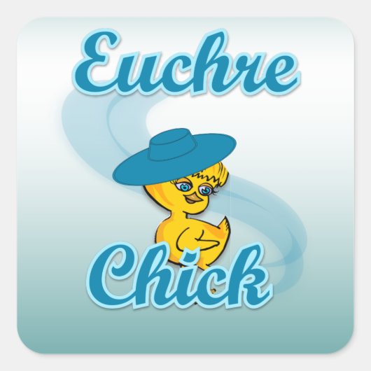 Sticker Carré Euchre Chick #3 (Devant)