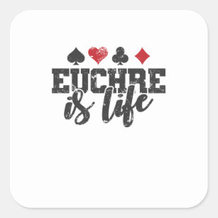 Sticker Carré Euchre est la vie Kartenspiel Spielkarten