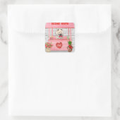 Sticker Carré Eurasier Chien Valentine's Day Kissing Booth (Sac)