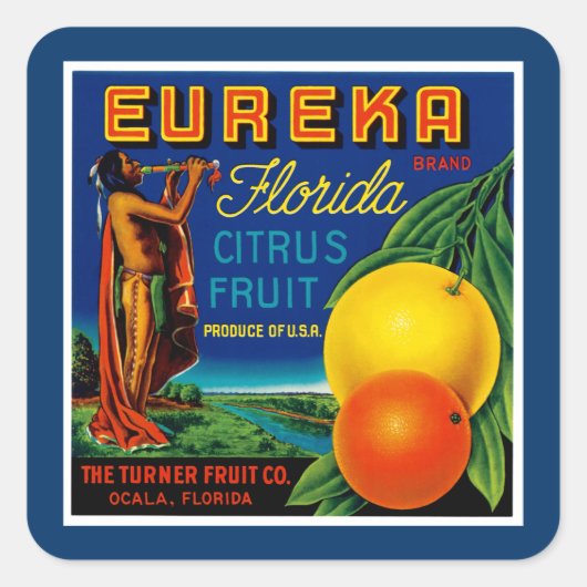 Sticker Carré Eureka Florida Citrus (Devant)
