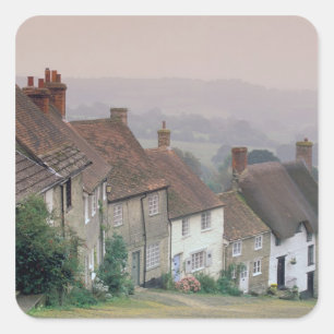 Sticker Carré Europe, Angleterre, Dorset, Gold Hill, Shaftesbury