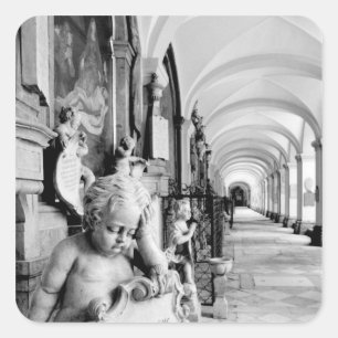 Sticker Carré Europe, Autriche, Salzbourg. Cherub et monument 2