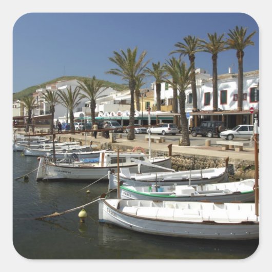 Sticker Carré Europe, Espagne, Minorque (ou Menorca). Pêche (Devant)