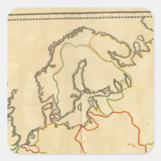 Sticker Carré Europe et grandes villes (Devant)