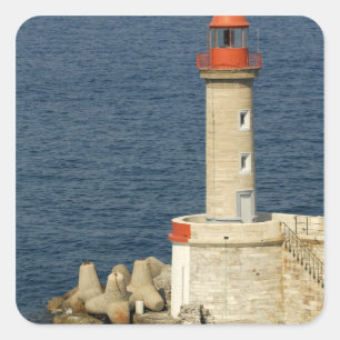 Sticker Carré Europe, France, Corse, Bastia. Port