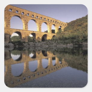 Sticker Carré Europe, France, Provence, Gard; Pont du Gard,