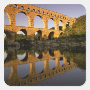 Sticker Carré Europe, France, Provence, Gard. Pont du Gard,