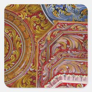 Sticker Carré Europe, Italie, Sicile, Taormina. Traditionnel 2