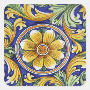 Sticker Carré Europe, Italie, Sicile, Taormina. Traditionnel 4