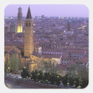 Sticker Carré Europe, Italie, Vénétie, Vérone. Vue depuis Castel