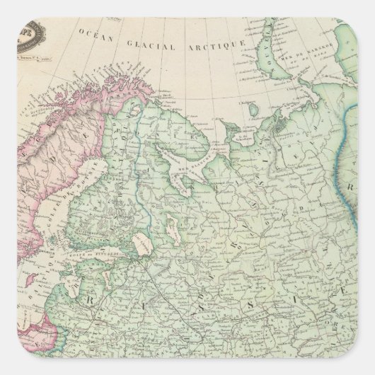 Sticker Carré Europe, Russie, Finlande (Devant)