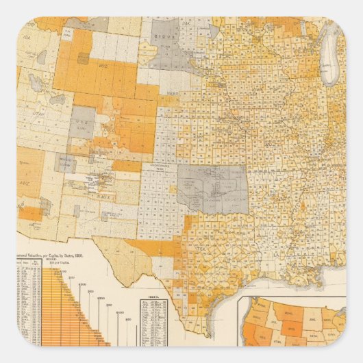 Sticker Carré évaluation des pays (Devant)