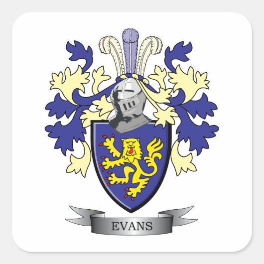 Sticker Carré Evans Family Crest (Devant)