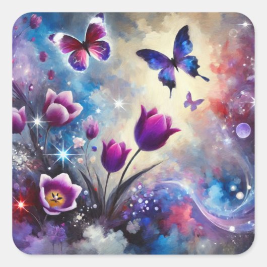 Sticker Carré Évasion Éthérée (Devant)