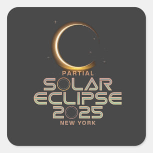 Sticker Carré Événement d'astronomie partielle d'Eclipse solaire