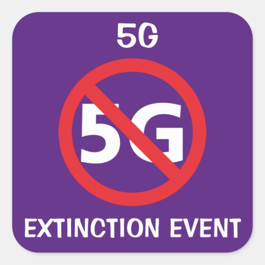 Sticker Carré Événement d'extinction 5G (Devant)