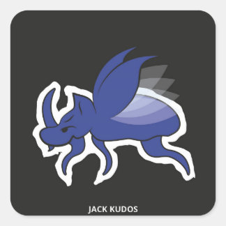 Sticker Carré Evil Rhino Beetle gris foncé | Jack Kudos