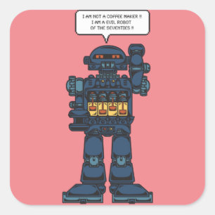 Sticker Carré Evil Space Robot