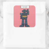 Sticker Carré Evil Space Robot (Sac)