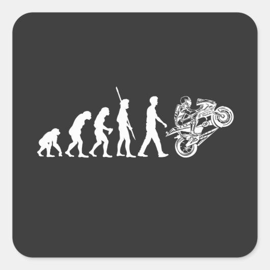 Sticker Carré Évolution du motocycliste (Devant)