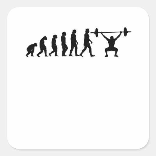 Sticker Carré Evolution Powerliflifting Bodybuilding Cadeau (Devant)