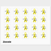 Sticker Carré Ewing Sarcoma Yellow Awareness Ribbon par Janz (Feuille)