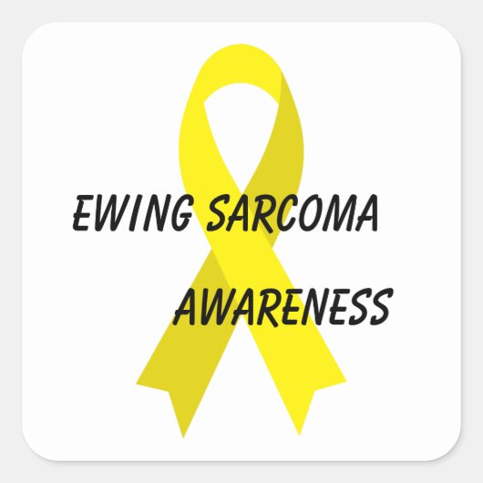 Sticker Carré Ewing Sarcoma Yellow Awareness Ribbon par Janz (Devant)