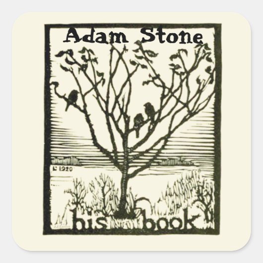 Sticker Carré Ex Libris Birds in Tree (Devant)