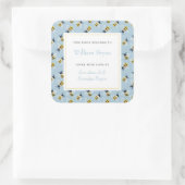 Sticker Carré Ex-libris couleur ciel abeilles miel (Sac)