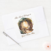 Sticker Carré Ex Libris Plaque personnalisée (Enveloppe)