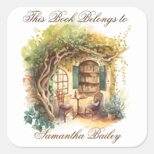 Sticker Carré Ex Libris Plaque personnalisée