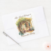 Sticker Carré Ex Libris Plaque personnalisée (Enveloppe)