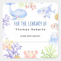 Ex-libris pour baby shower - aquarelle nautique