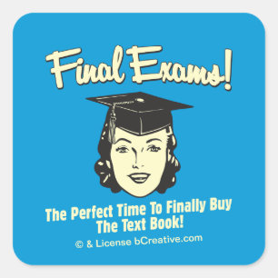 Sticker Carré Examen final : Acheter enfin le livre de texte