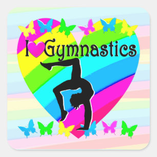 STICKER CARRÉ EXCEPTIONNEL J'ADORE LE DESIGN GYMNASTIQUE
