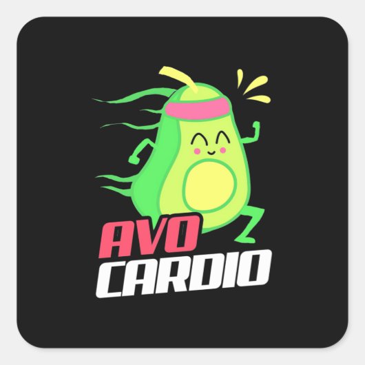 Sticker Carré Exercice cardio Avocado (Devant)