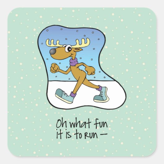 Sticker Carré Exercice Reindeer Noël (Devant)