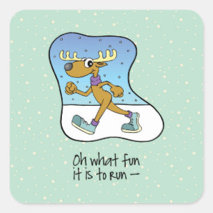 Sticker Carré Exercice Reindeer Noël