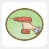 Sticker Carré Exercice sans fil rétro (Devant)