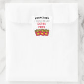 Sticker Carré Exercise Thought Said Extra Fries Exercising Gym (Sac)