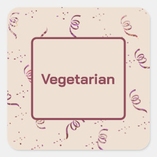 Sticker Carré Exigences Alimentaires Végétariennes Pour Fête D'a