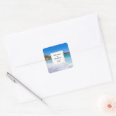 Sticker Carré Exotic Beach Tropical Island Paradise Mariage Date (Enveloppe)