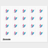 Sticker Carré Exotic Rainbow Hummingbird (Feuille)