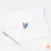 Sticker Carré Exotic Rainbow Hummingbird (Enveloppe)