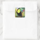 Sticker Carré Exotique Tropical Toco Toucan Bird - Peinture Mign (Sac)