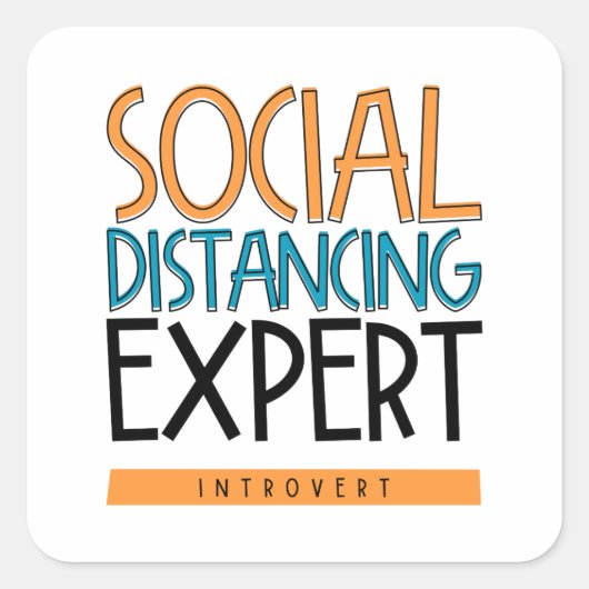Sticker Carré Expert Distances Sociales Introduction (Devant)