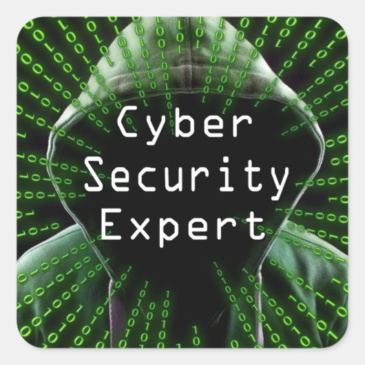 Sticker Carré Expert en cybersécurité (Devant)