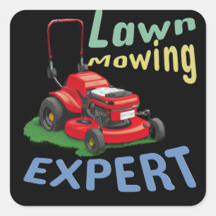Sticker Carré Expert en sciage de pelouse