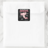 Sticker Carré Explication Axolotl Anatomie D'Un Axolotl (Sac)