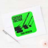 STICKER CARRÉ EXPLOITANT DE CRANE DE FRICTION CERTIFIÉ CRAWLER V (Enveloppe)